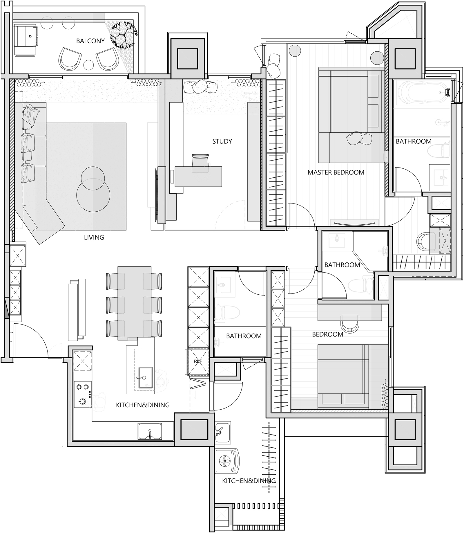 宜家风格三居室装修案例，132平米的房子装修多少钱？