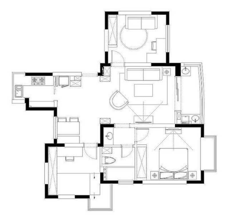 71平米现代风格两居室装修案例