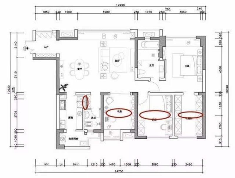 111平米三居室设计说明，16万元装修的欧式风格有什么效果？