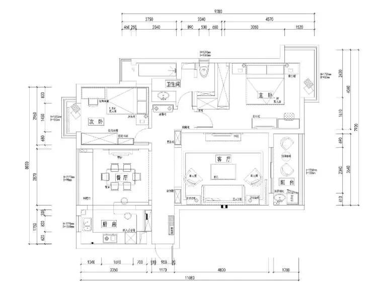 94平米的房子能装修成什么效果？现代风格二居室装修案例！