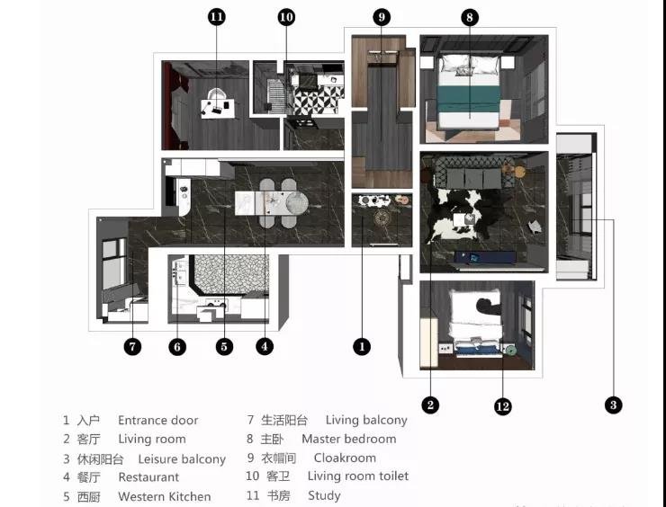 现代风格三居室热门案例，123平米的房子这样装才阔气！
