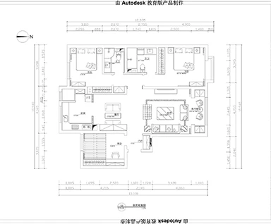 现代简约三居室125平案例