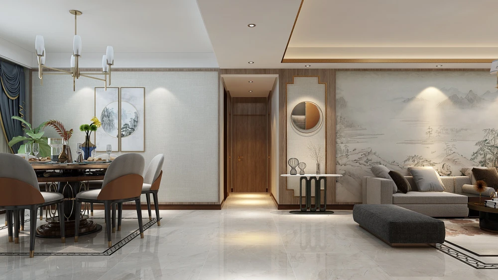 新中式风格四居室装修案例，133平米的房子这样装才阔气！