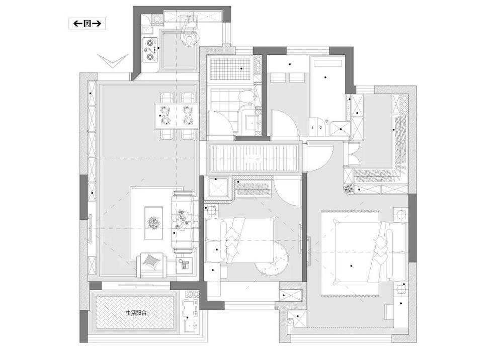 100平米三居室的现代风格案例，只花11万！