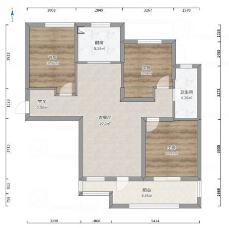 104平米三居室的现代风格案例，只花8万！