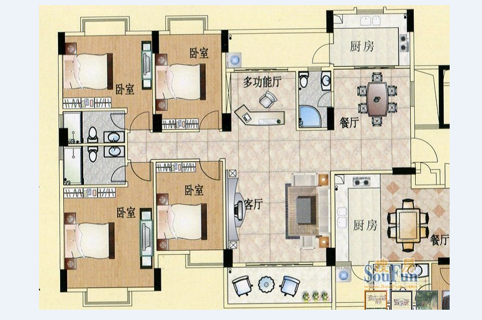 233平米的房子装修多少钱？轻奢风格四居室设计说明！