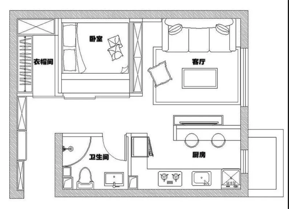 46平的简约小户型公寓，单身女白领的惬意小