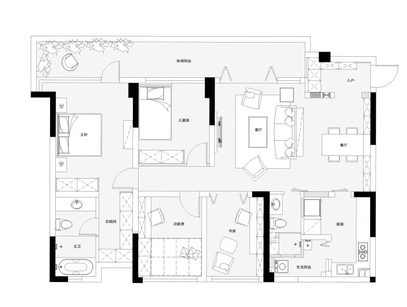 【橡树湾】三居室——明净通透的家