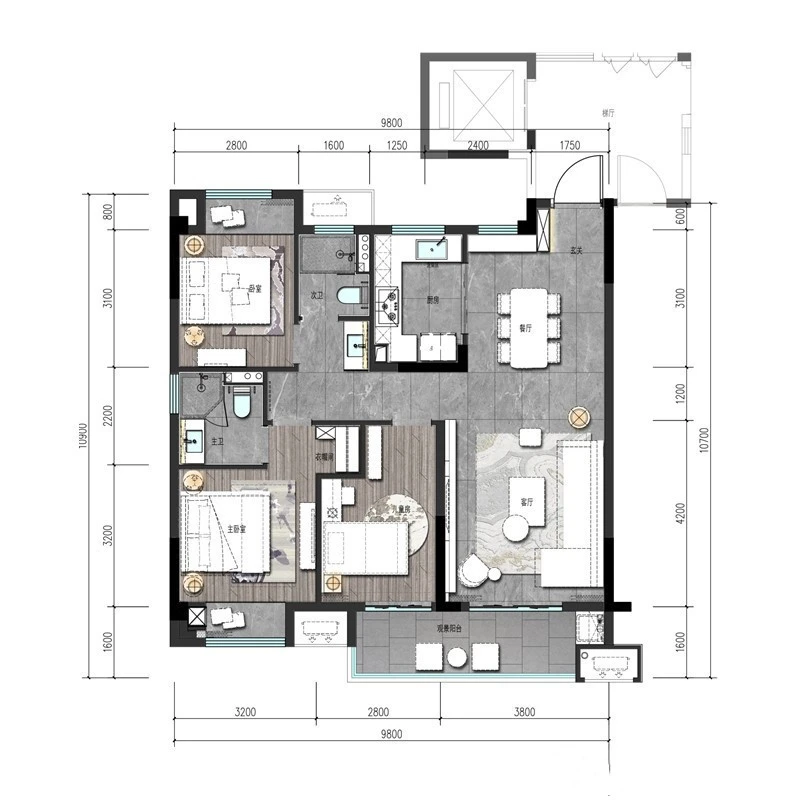 选用的方式，将三居室房屋交给装修公司，只花了10万元！