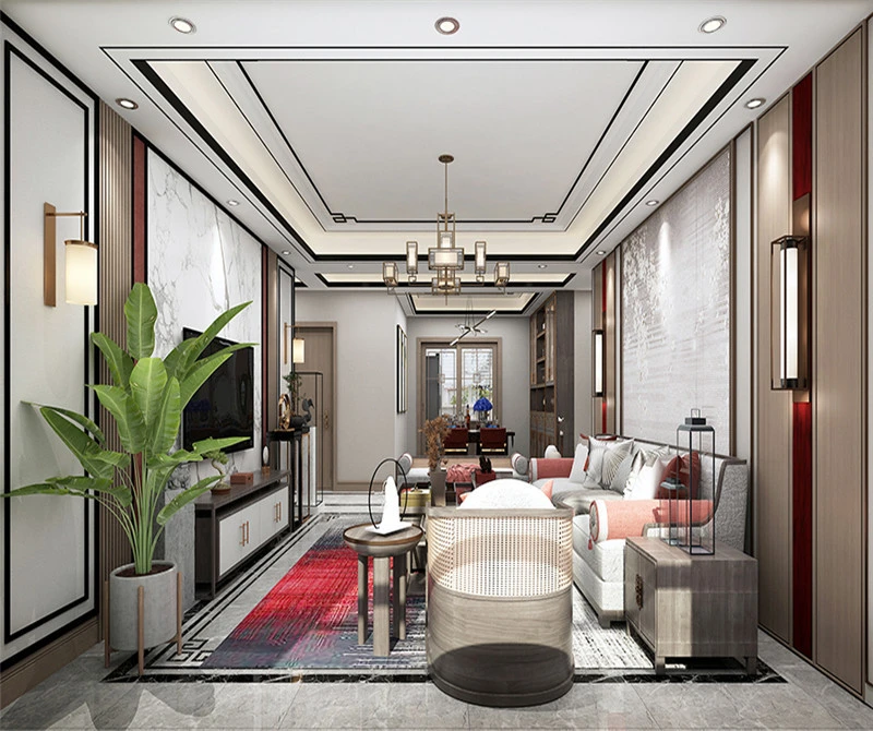125平米的三居室装修案例欣赏，将中式风融入到现代生活当中。