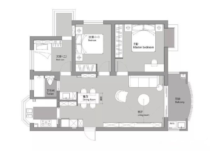 83平米二居室装修案例，装修价格只花10万元！