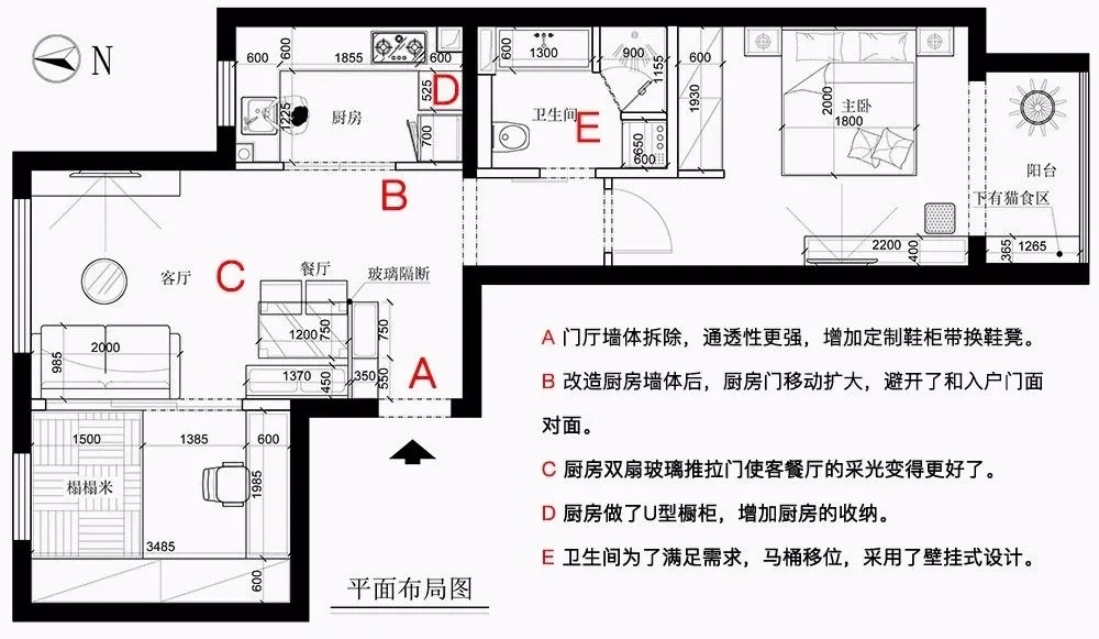 72平的北欧风小户型，独特的布局方案，