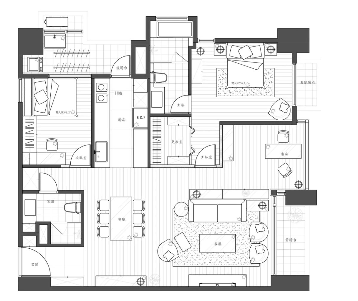 89平米三居室设计说明，15万元装修的简约风格有什么效果？