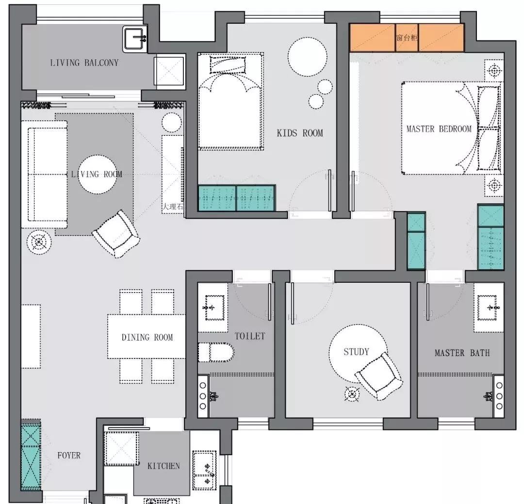 100平米的房子能装修成什么效果？北欧风格三居室装修案例！