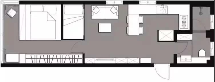 长条形小户型公寓，看设计师如何变成套二？
