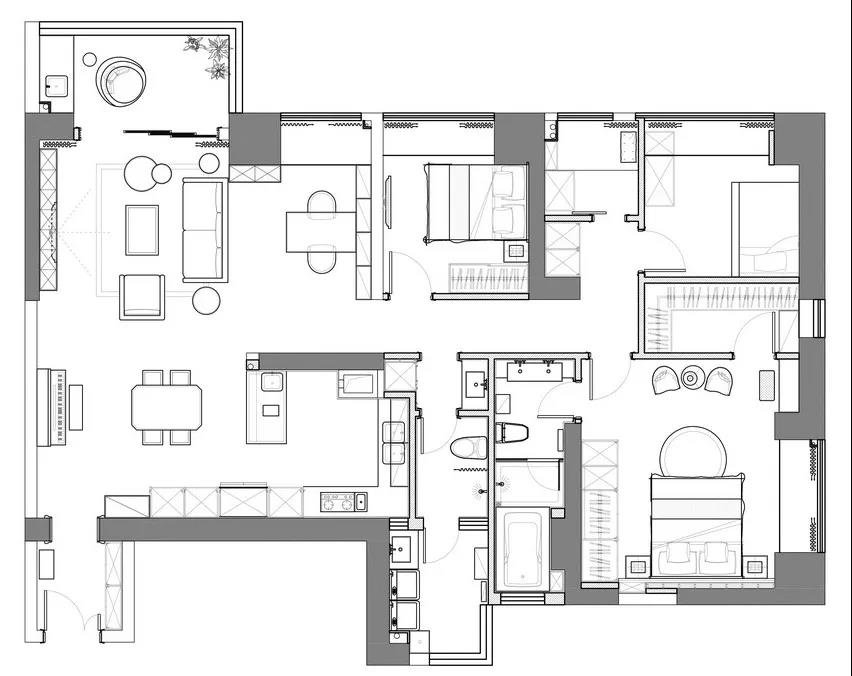 现代风格三居室装修案例，131平米的房子这样装才阔气！