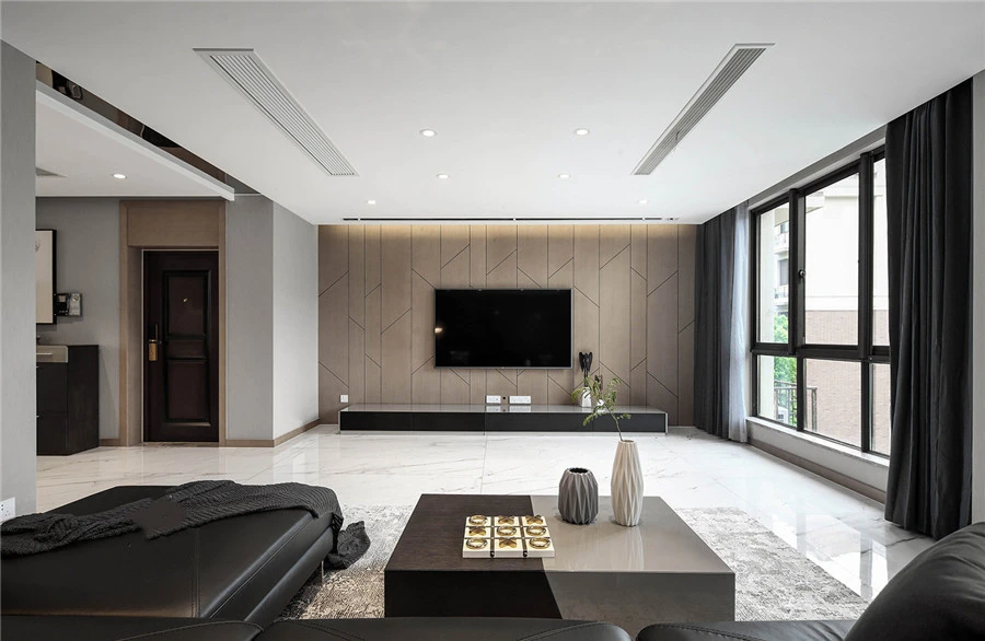 140平米的三居室，质感与时尚并存的现代风装修。