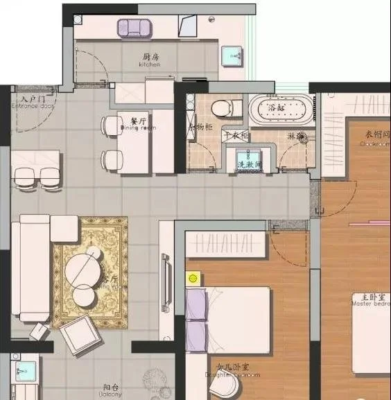 80平米现代风格一居室，预算8万，点击看效果图！
