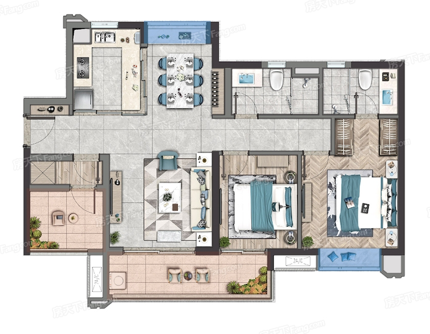 105平米的房子装修多少钱？现代风格三居室设计说明！