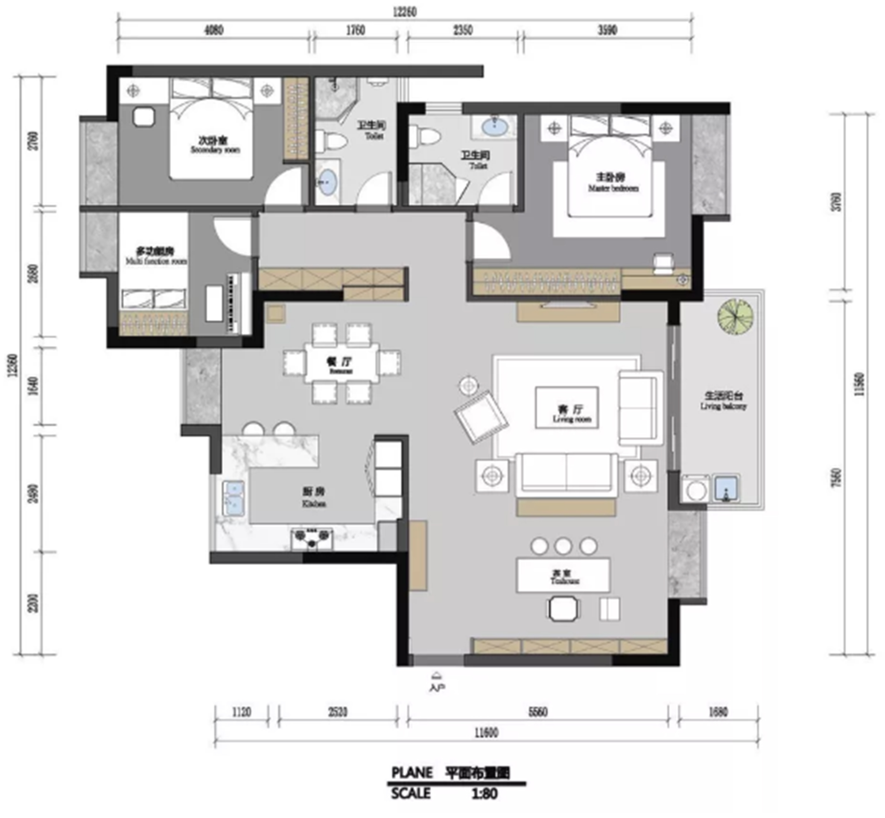 150平米中式风格三居室，预算23万，点击看效果图！