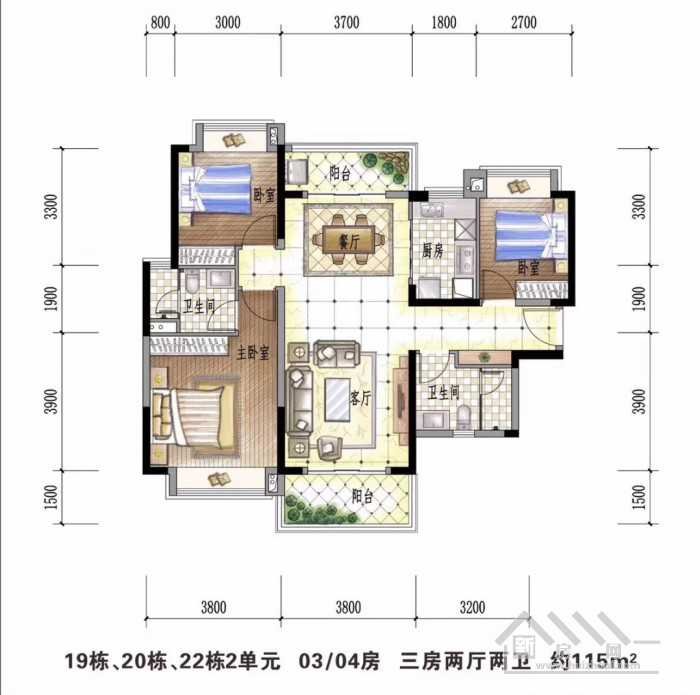 114平米三居室的现代风格案例，只花14万！