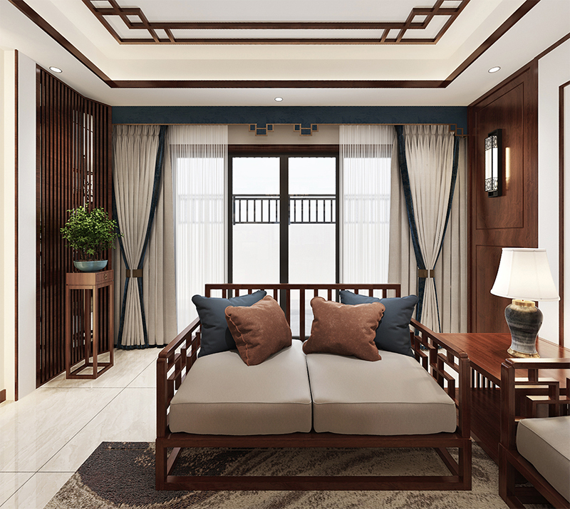 135平米的三居室，质感与时尚并存的中式风装修。