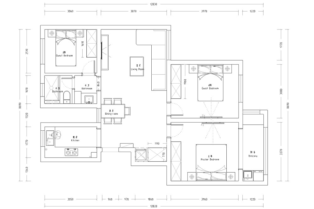 112平米三居室的简约风格案例，只花40万！