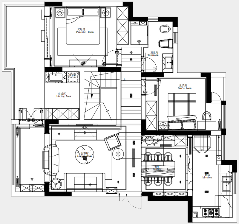 现代风格三居室装修案例，128平米的房子装修多少钱？