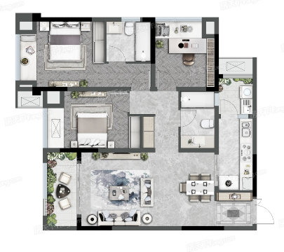 118平米美式风格三居室，预算14万，点击看效果图！