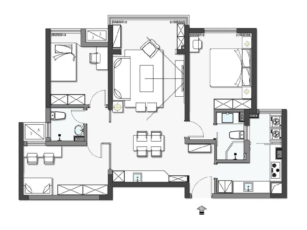现代风格三居室装修案例，128平米的房子这样装才阔气！