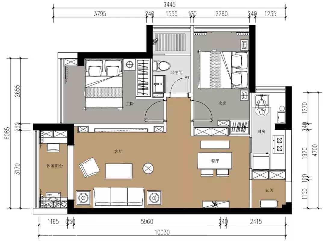现代主义3室2厅，电视背景墙还能这样设计！