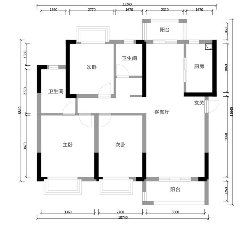 让蓝光林肯公园这套123平米的装修案例给你点