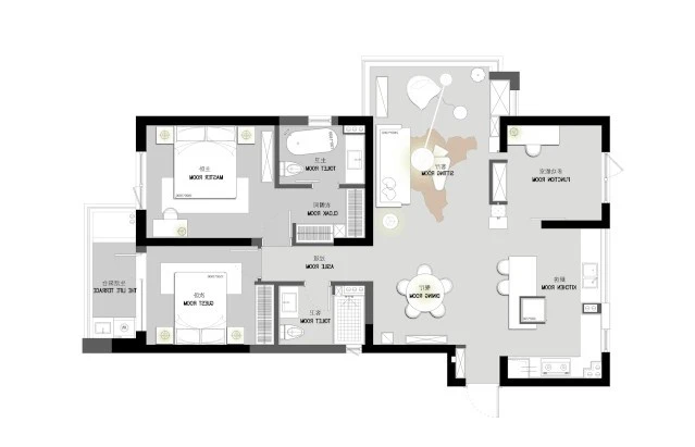 121平米现代风格三居室，预算20万，点击看效果图！