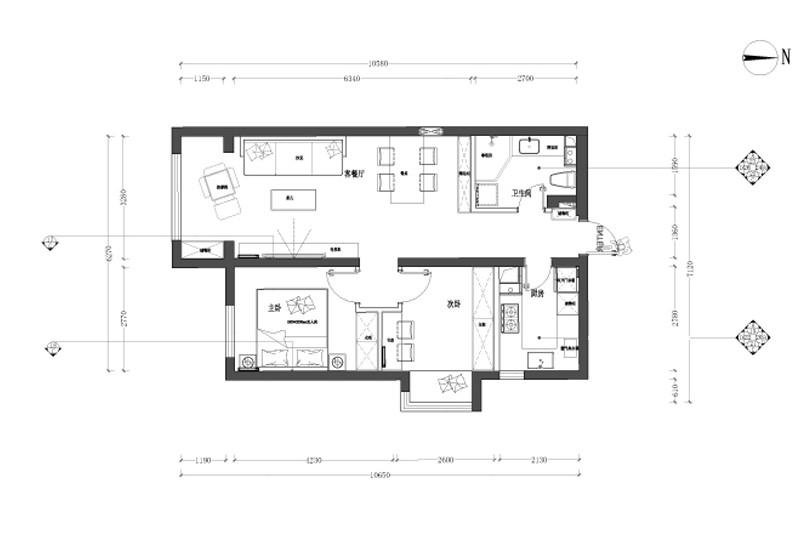 86平米的房子装修多少钱？现代风格二居室设计说明！