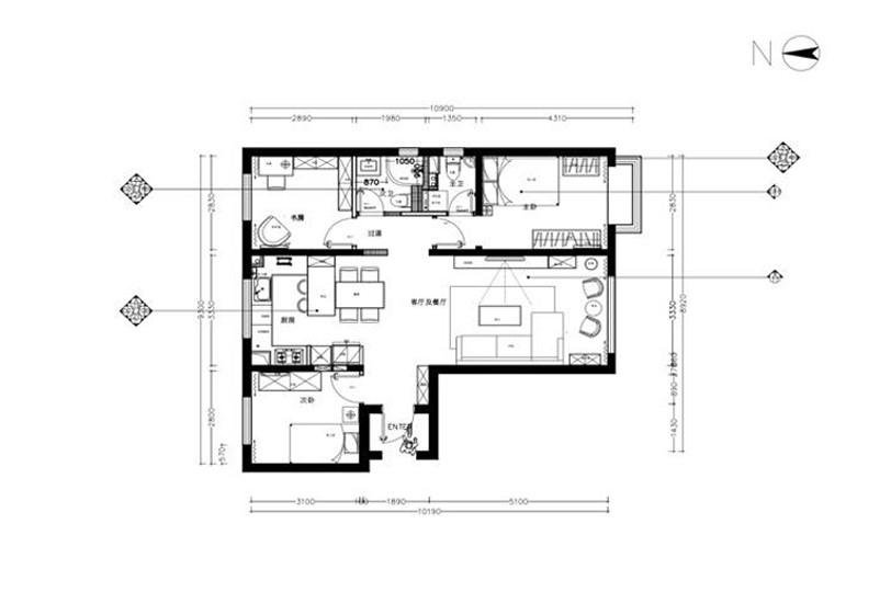 105平米三居室的现代风格案例，只花32万！