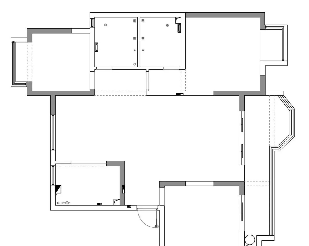 极简公寓室内装修设计137平，几何元素装修。