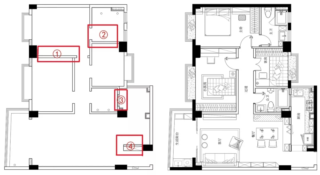 104平现代简约三居室案例，房子改的很实用
