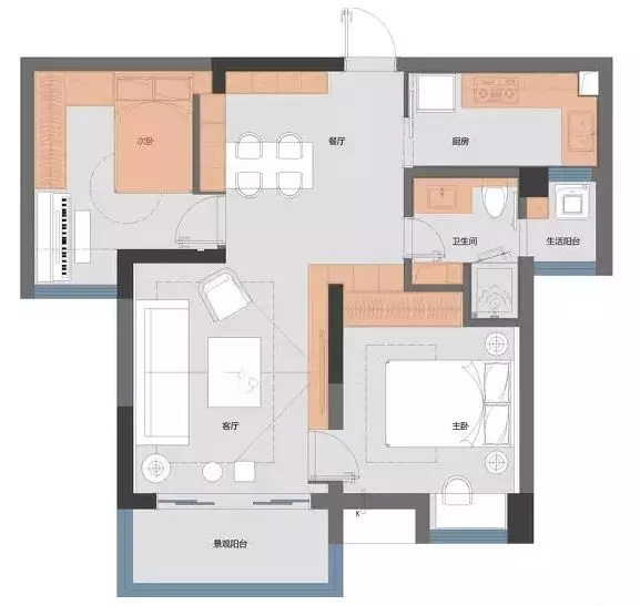 北欧风格二居室装修案例，85平米的房子这样装才阔气！