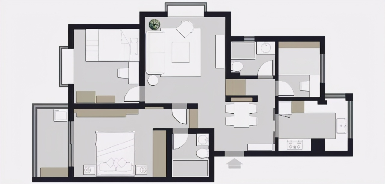 85平米二居室设计说明，6万元装修的现代风格有什么效果？