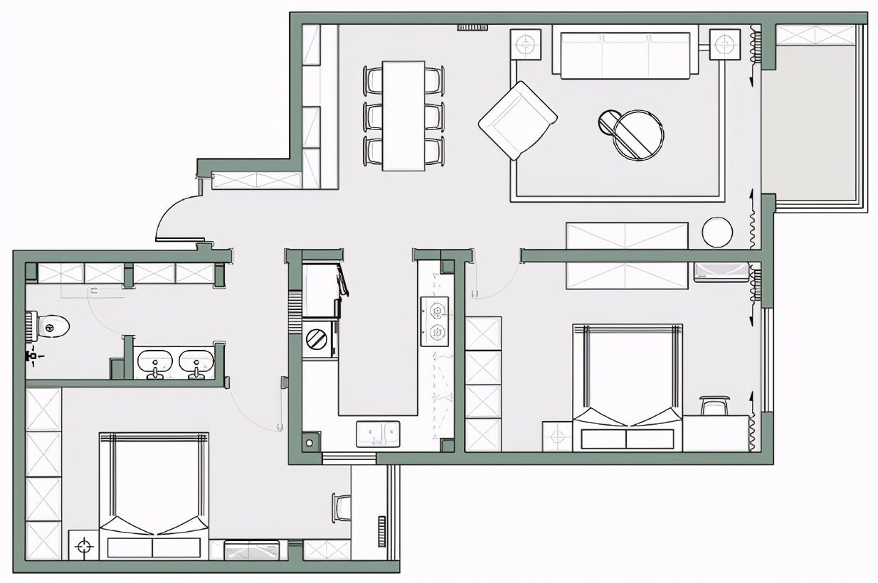 80平米的房子能装修成什么效果？简约风格二居室装修案例！