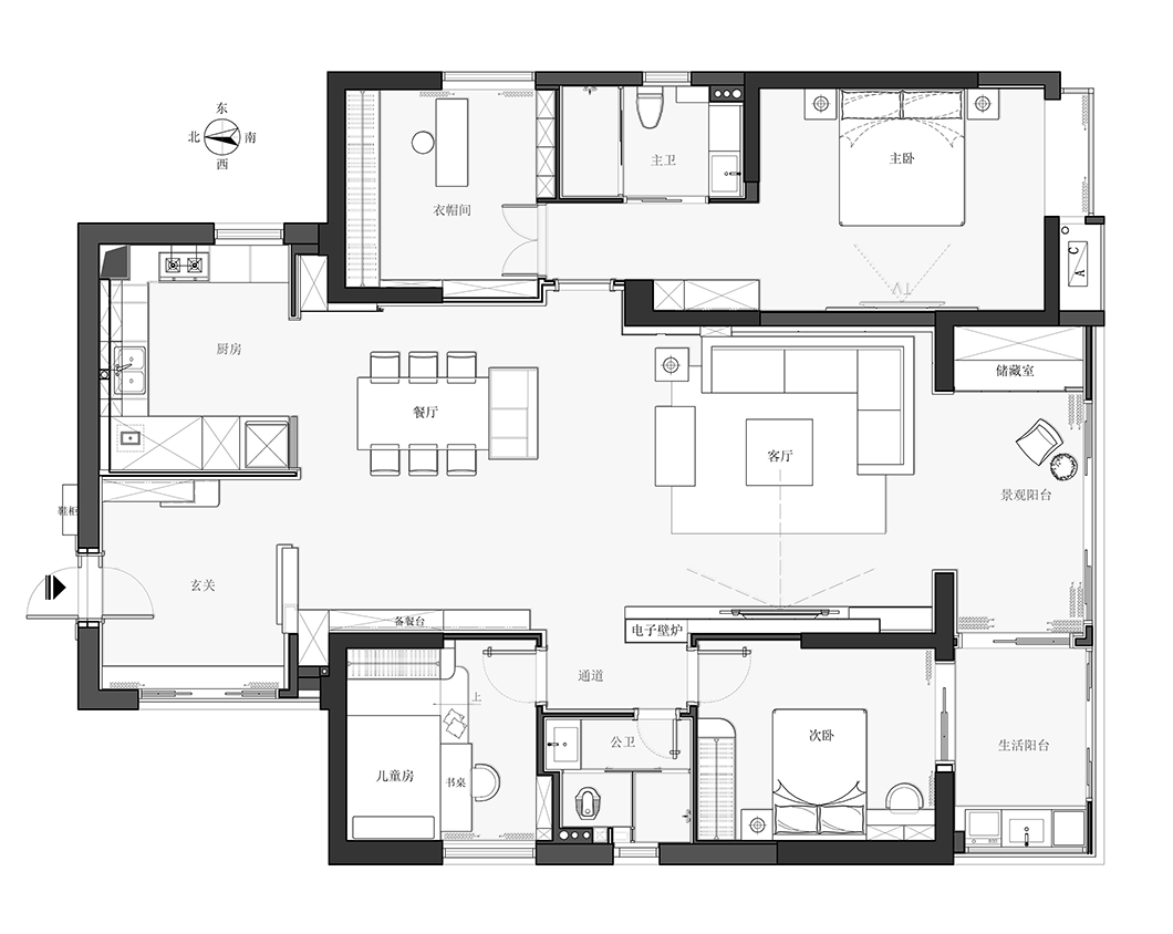 简约风格四居室装修案例，190平米的房子装修多少钱？