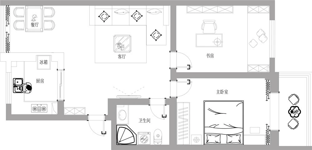 力天装饰 地利园91㎡ 北欧风格