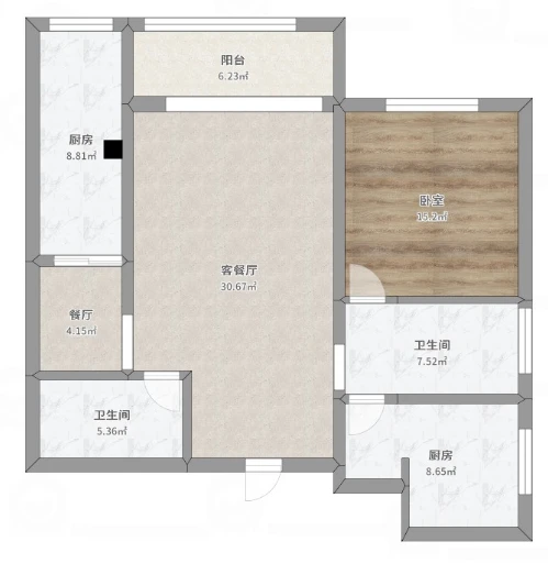 上海城99平米装修8万全包轻奢实景