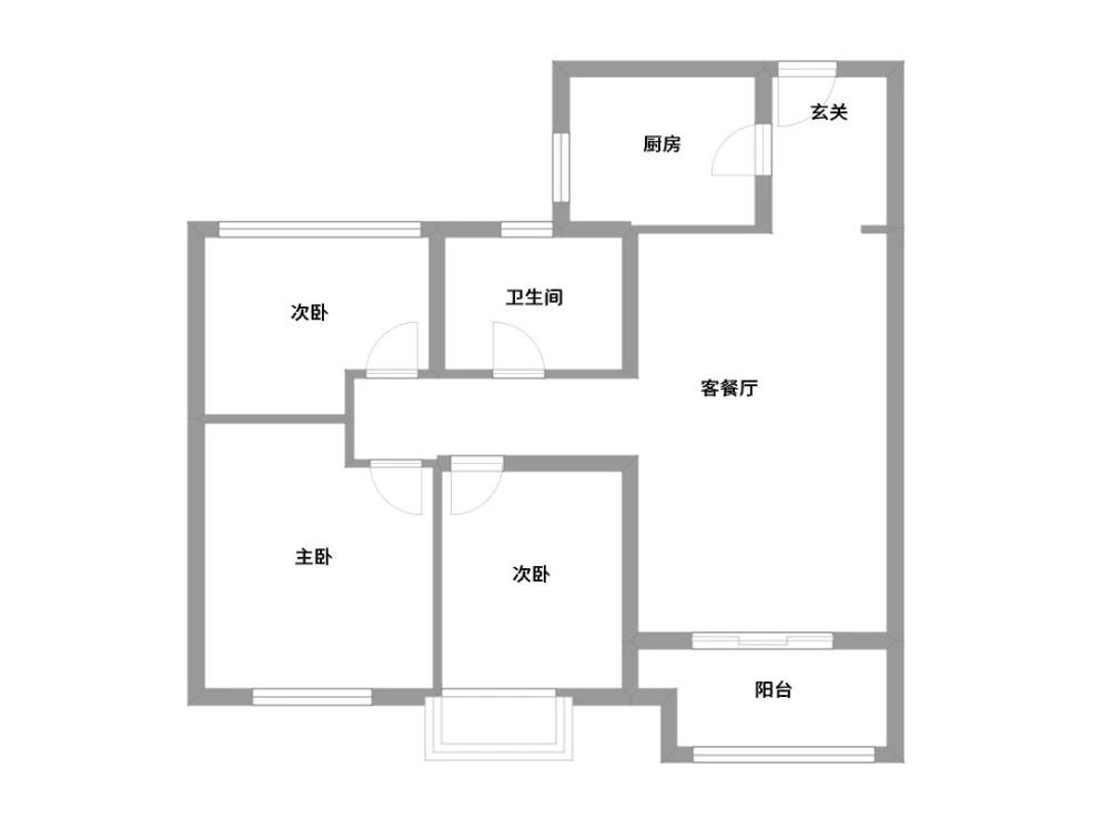 90㎡小三房，坐拥大客厅、开放餐厨