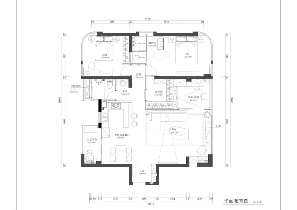 132㎡新中式风格三居室实景，远离喧嚣融入诗