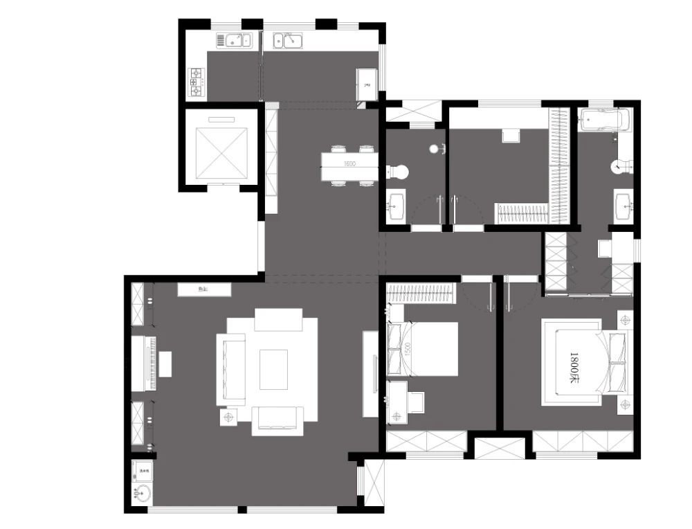 财富壹号欧式轻奢160平方设计方案