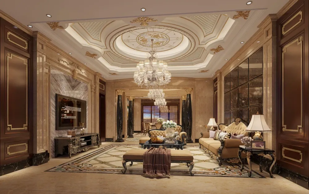 欧式古典别墅客厅装修图片-房天下家居装修网