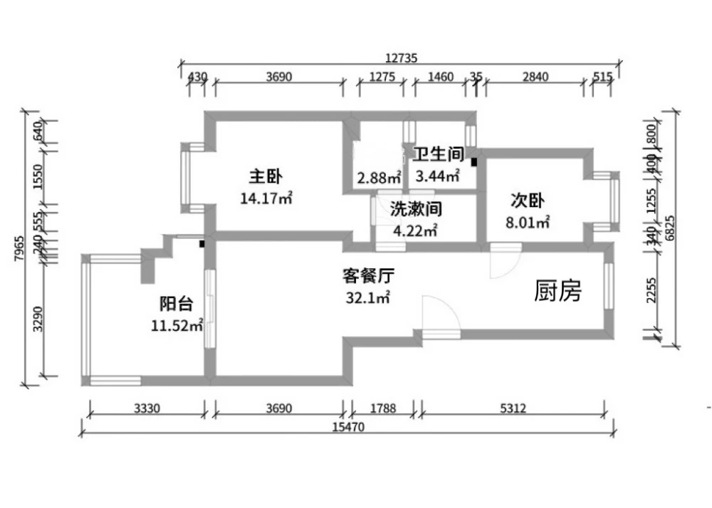 78㎡的现代简约之屋，享灰白感开放式厨房