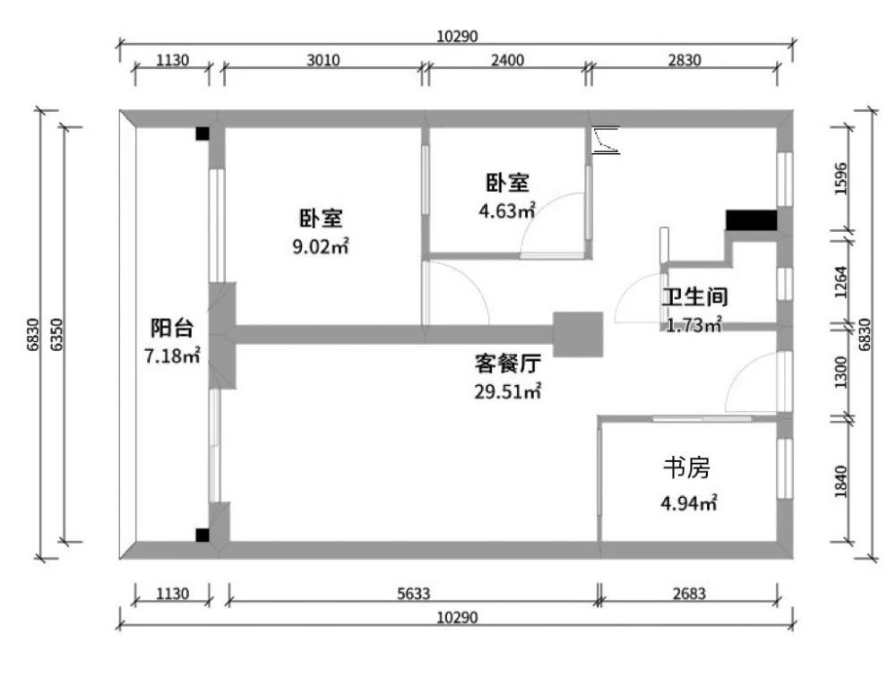 58㎡的质感简约居，开设僻静的沉浸式书房