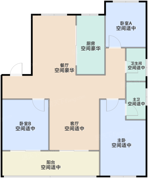 章丘 济南宝能城130㎡三居室